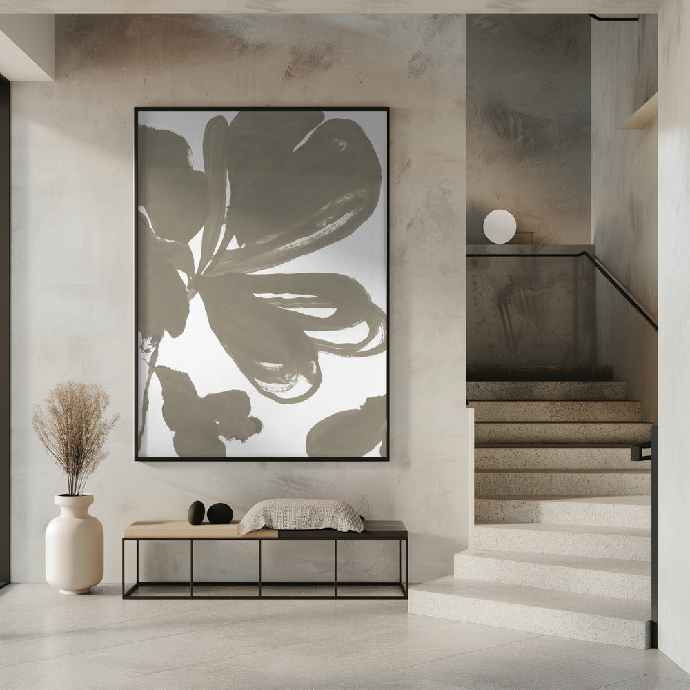 Riesiges Taupe-Blumenmuster 1 | Poster