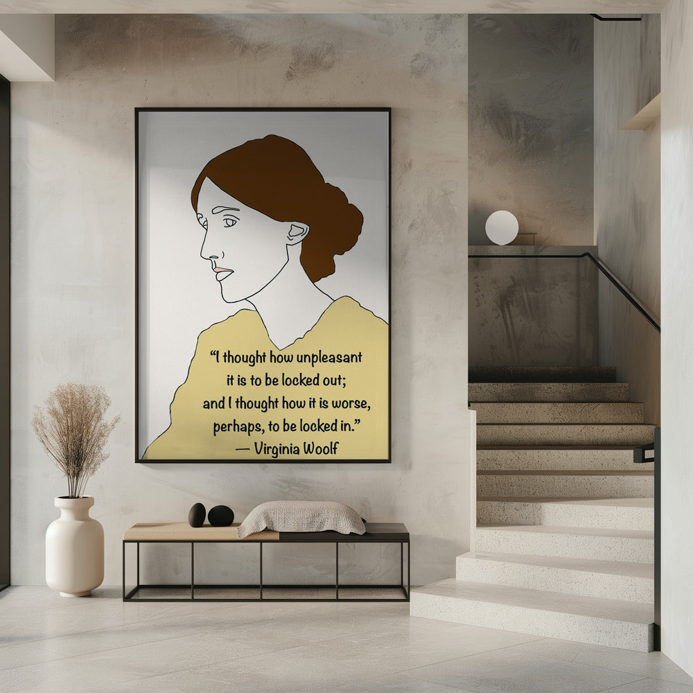 Virginia Woolf Art Gelb | Poster