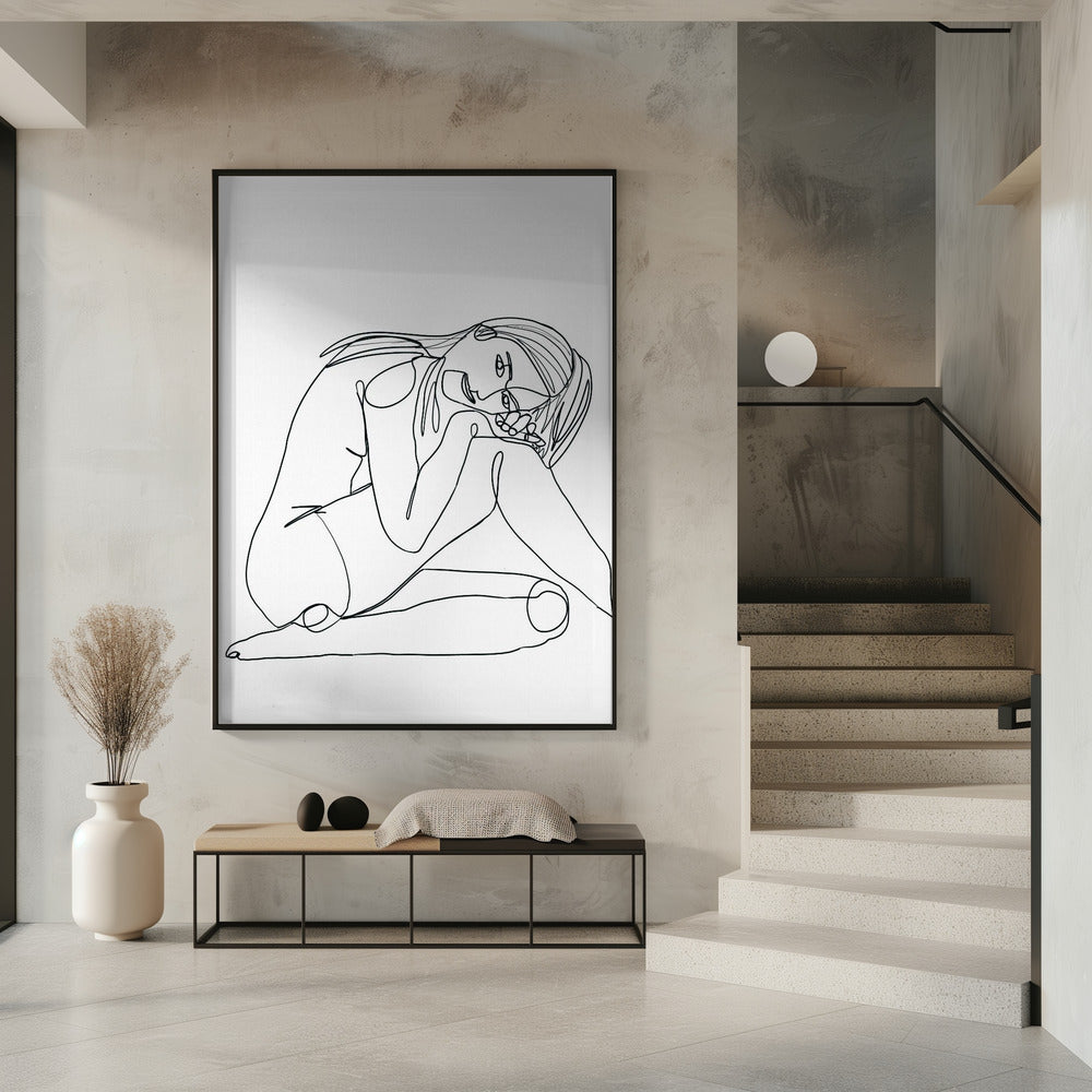 Strichzeichnung einer Frau | Poster
