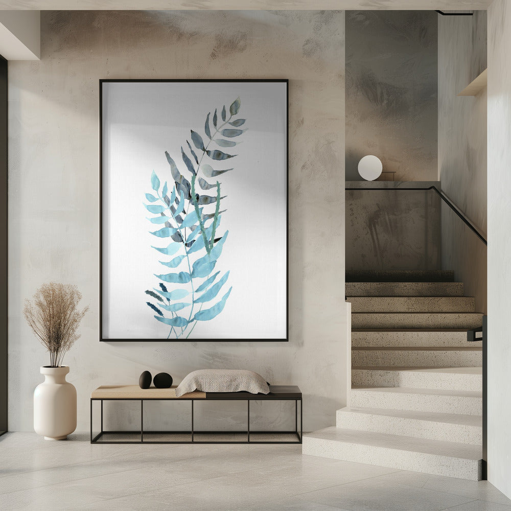 Blaue Aquarellblumen 1 | Poster