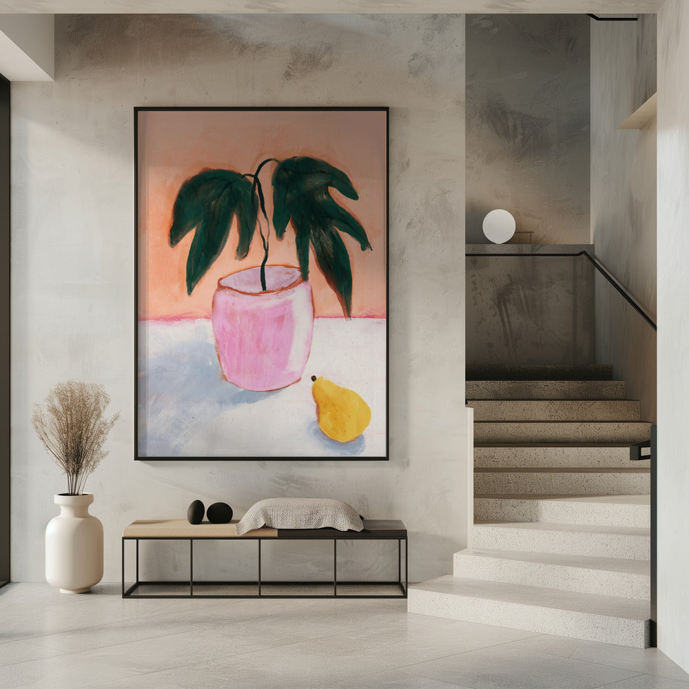 Rosa Topf, gelbe Birne | Poster