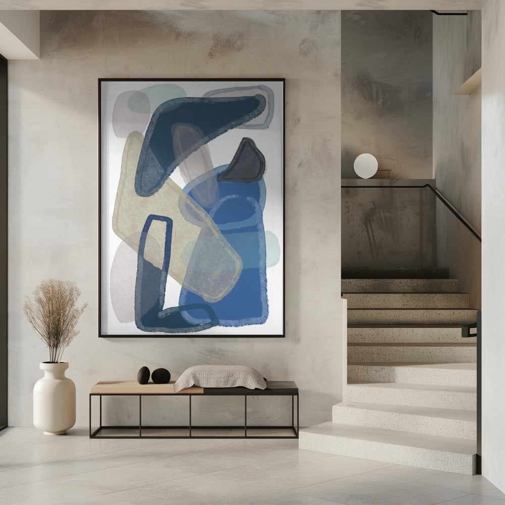 Blaues Abstraktes Poster
