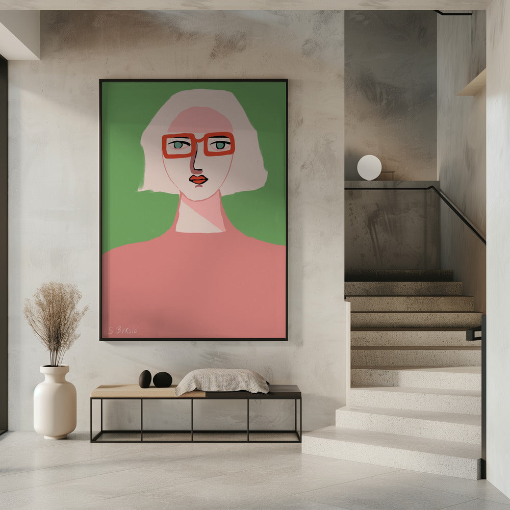 Dame mit hellem Haar | Poster