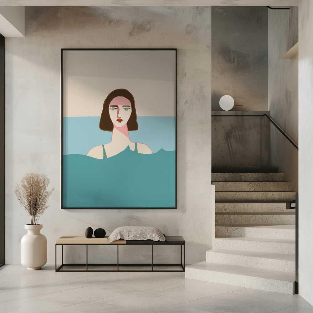 Ozeanschwimmerin Brünette | Poster