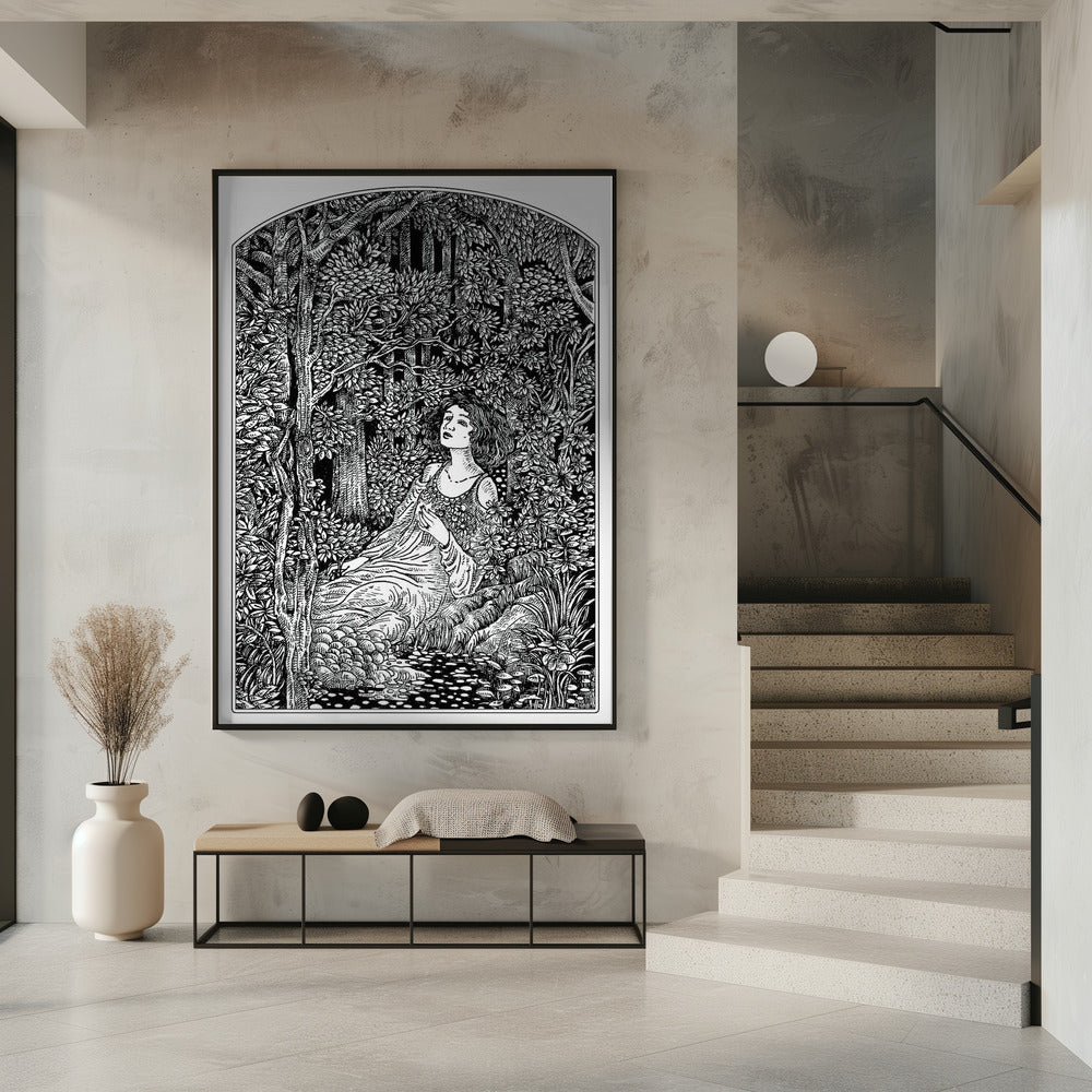 Frau im Wald | Poster