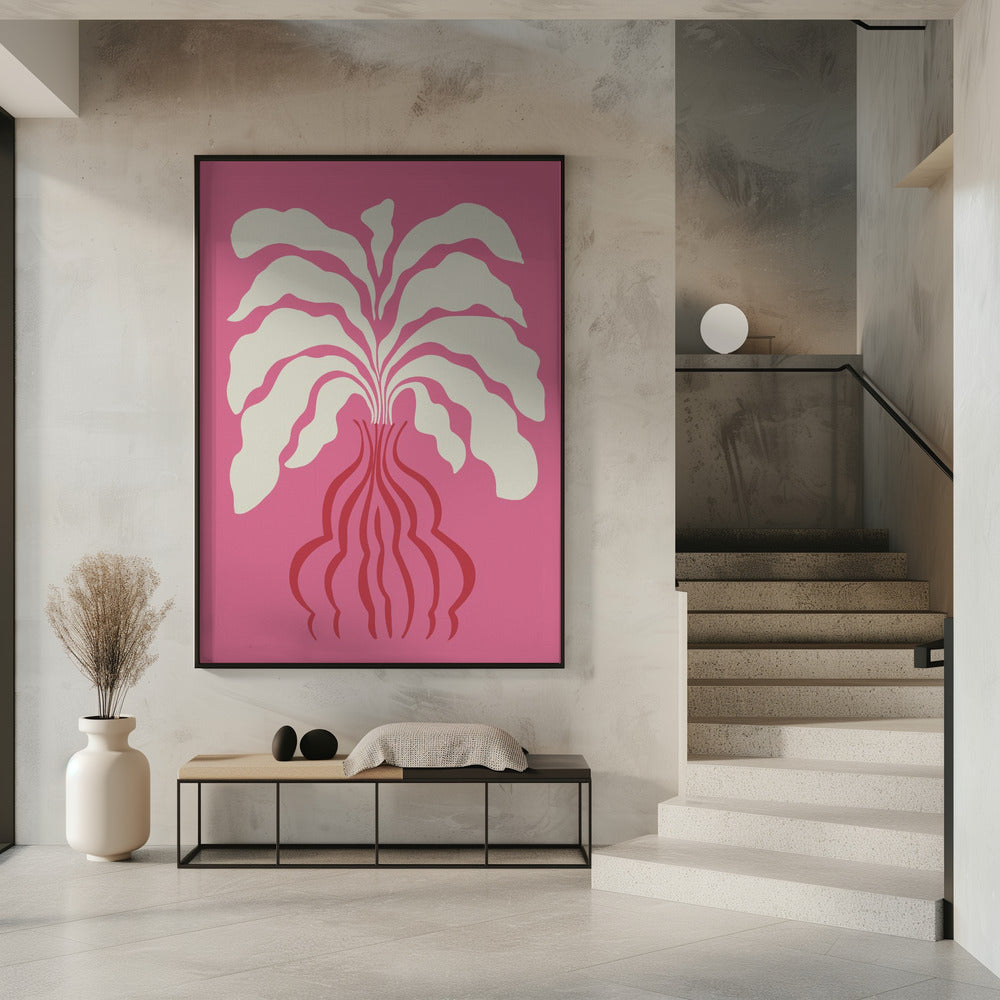 Minimalistisches Blatt und Vase | Poster