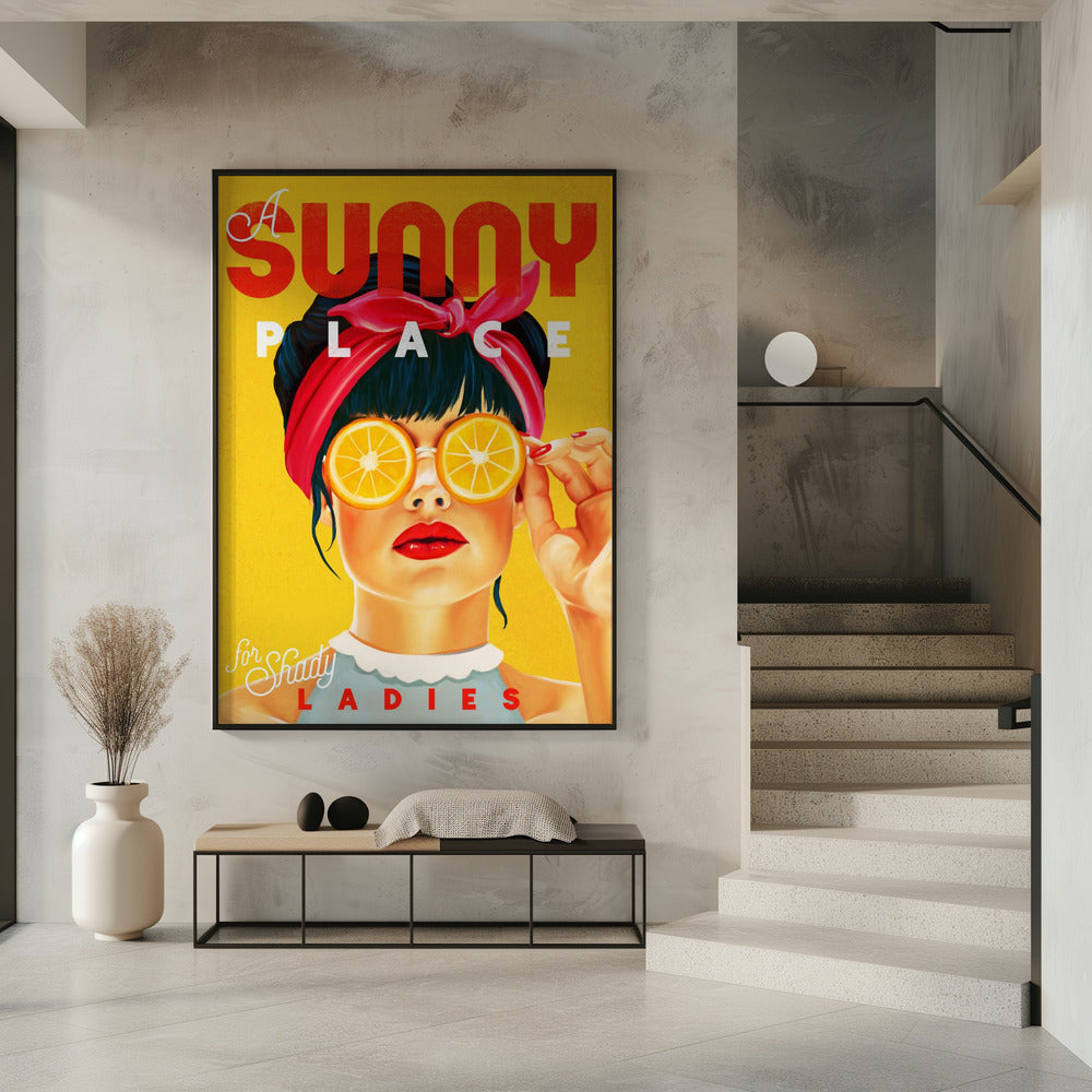 Ein sonniger Ort für schattige Damen Orange Pinup Art | Poster