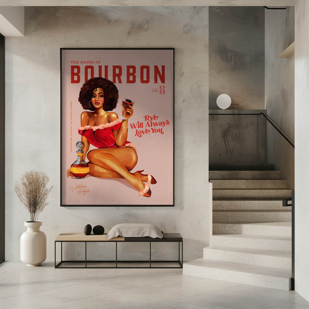 Babes of Bourbon, Band 8, Vintage-Pinup-Girl mit Afro | Poster