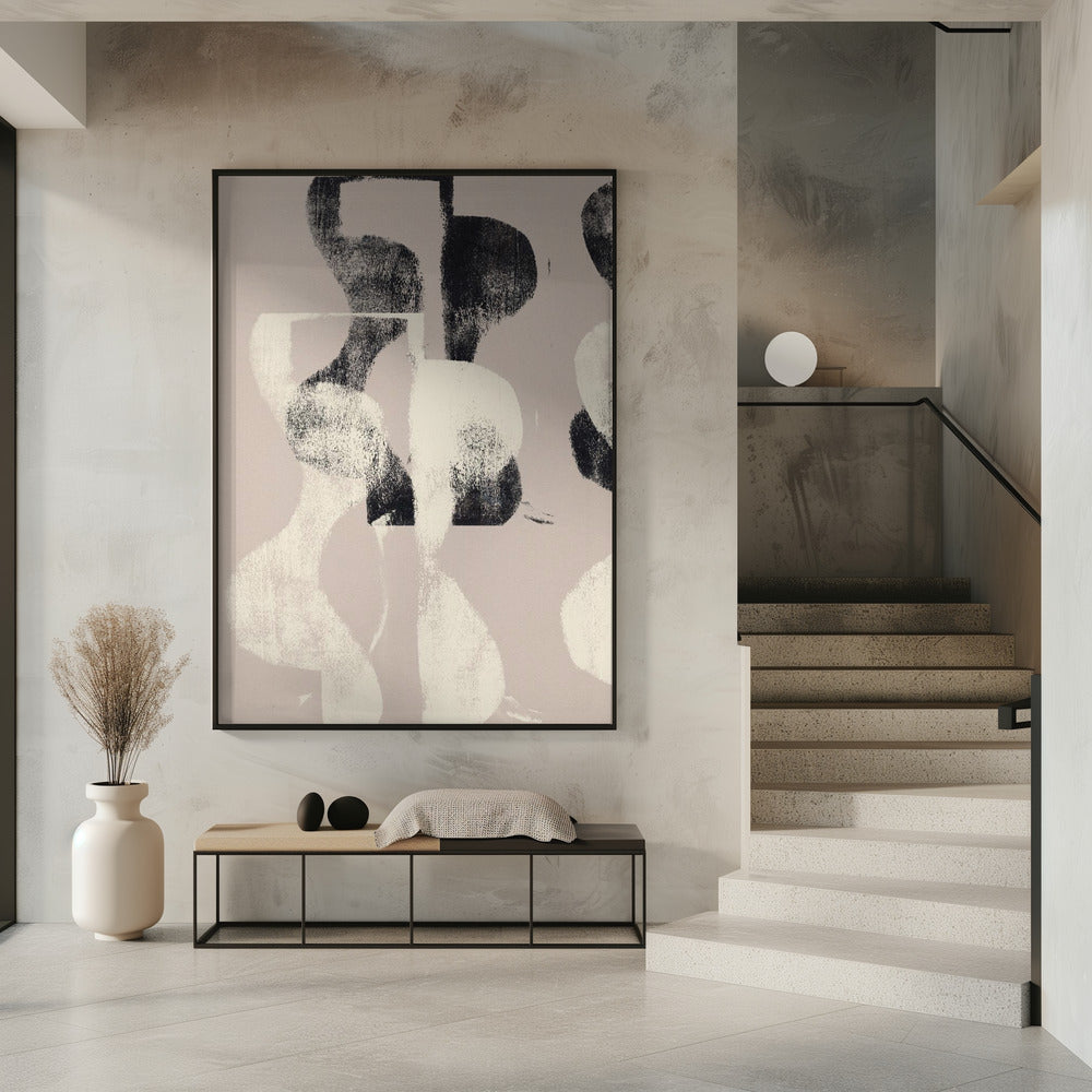 Tango – Organische Formen in Schwarz und Beige | Poster