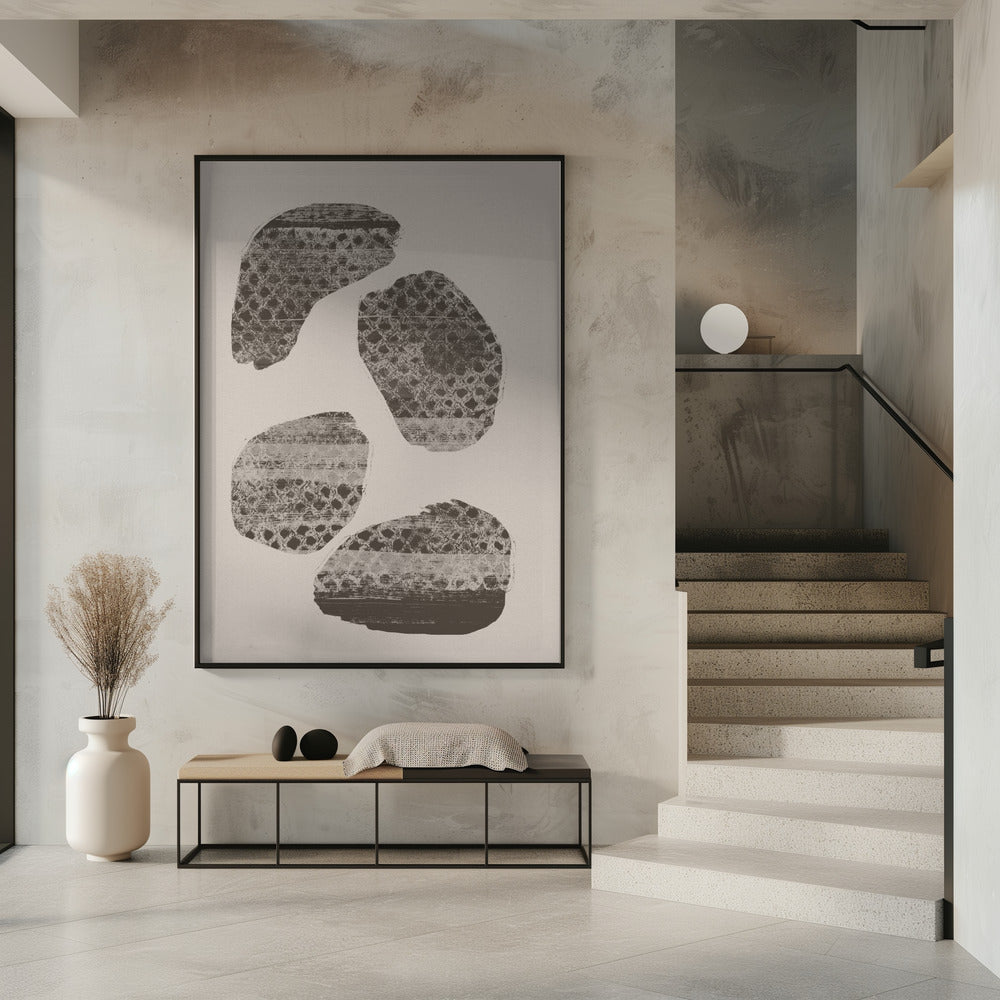 Stonescape – Abstrakte organische Formen in Taupe und Braun | Poster