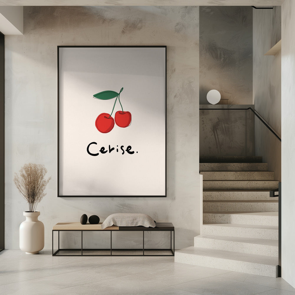 Moderne französische Obstkollektion "Kirsche / Cerise" | Poster