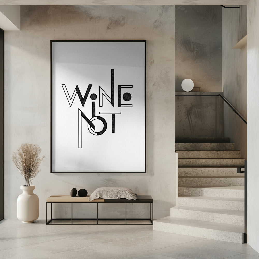 Wein Nicht handgezeichneter Text & Zitat | Poster