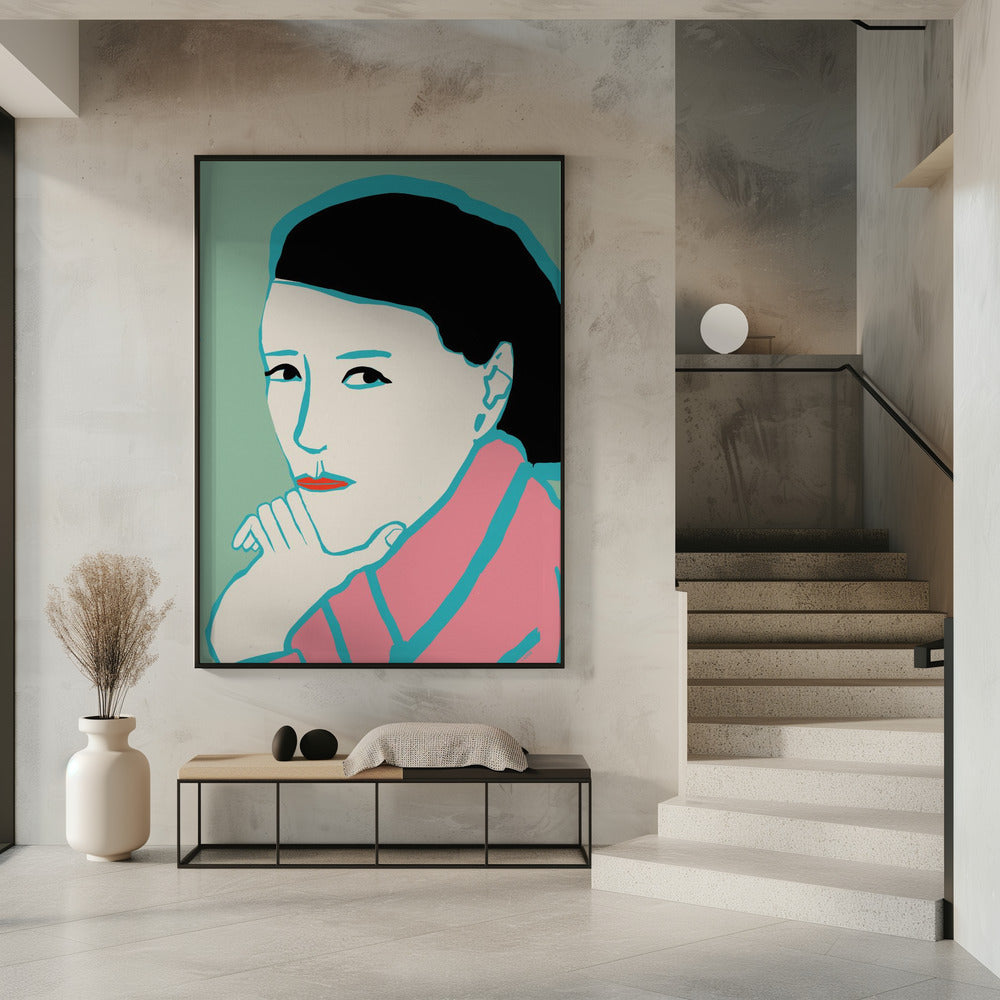 Frau schaut | Poster