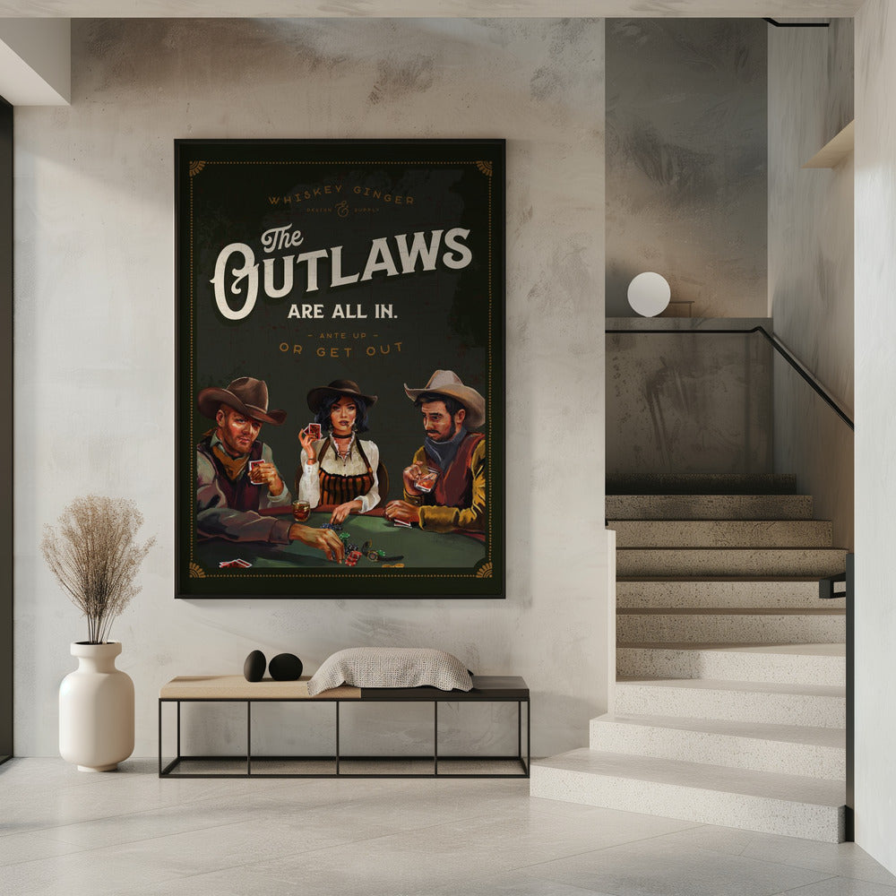Outlaws sind alle in cooler Cowboy-Poker-Kunst | Poster