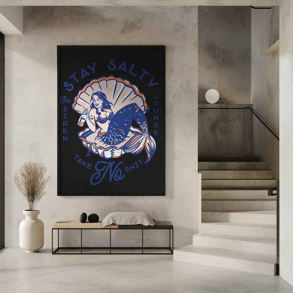 Stay Salty Siren Lounge Pin-Up Meerjungfrau | Poster