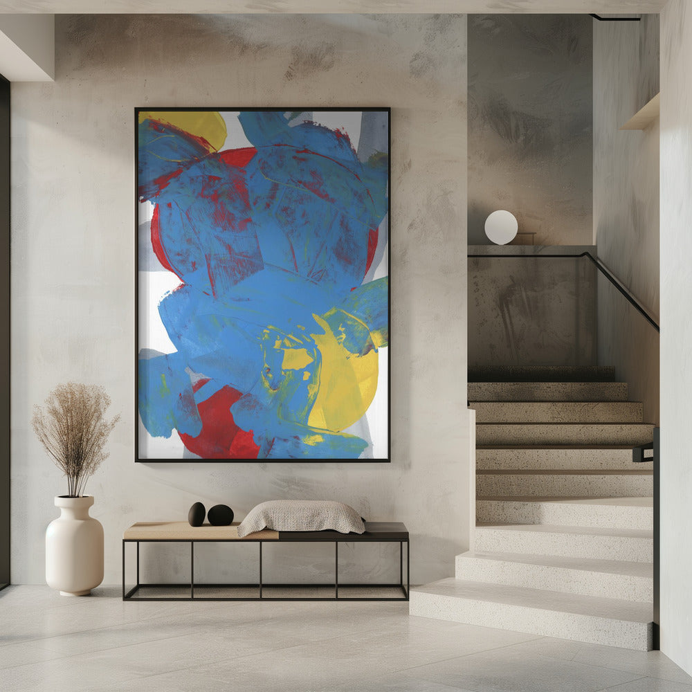 Abstrakte blau-rot-gelbe Formen 1 | Poster