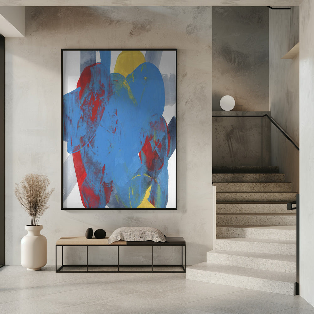 Abstrakte blau-rot-gelbe Formen 3 | Poster