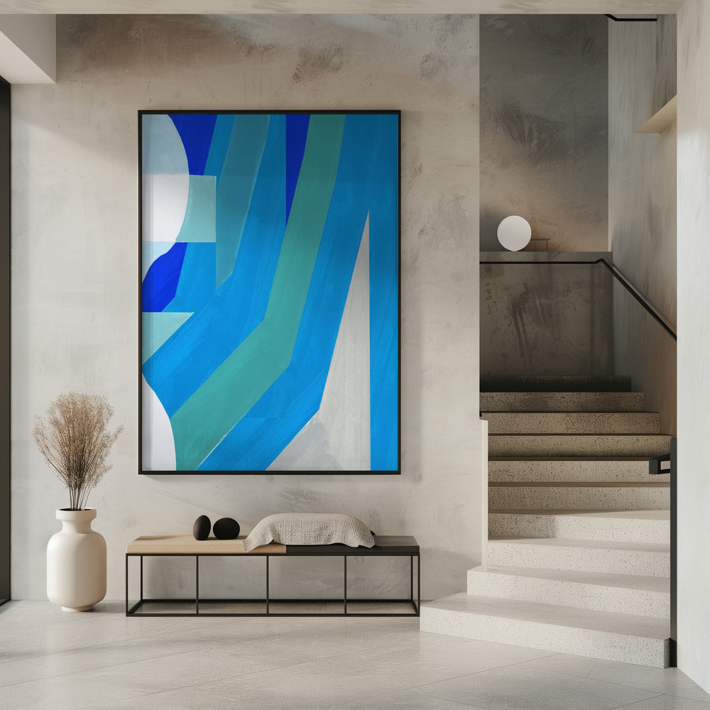 Blaue französische Streifen 2 | Poster