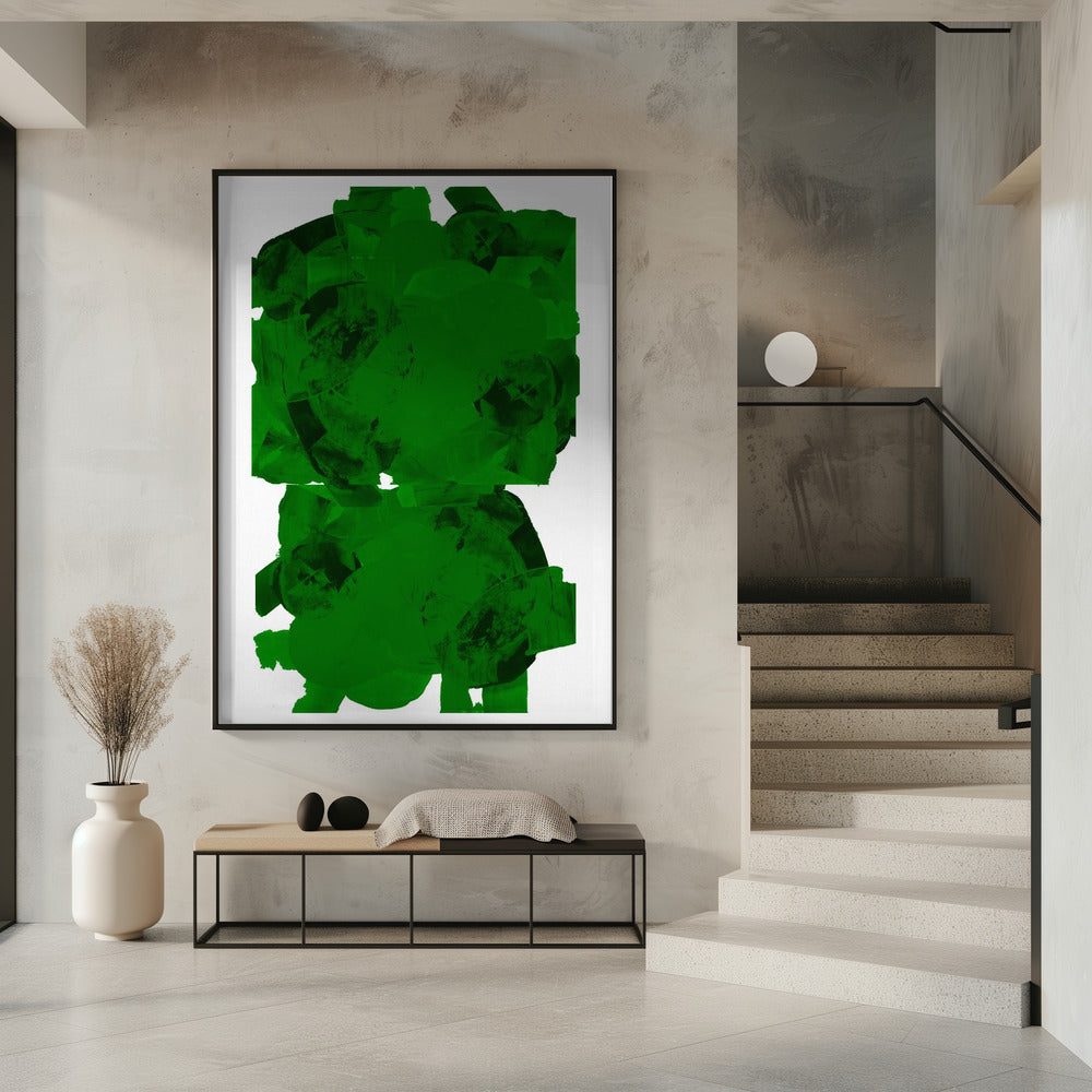 Abstrakte Komposition in Grün und Schwarz Nr. 2 | Poster