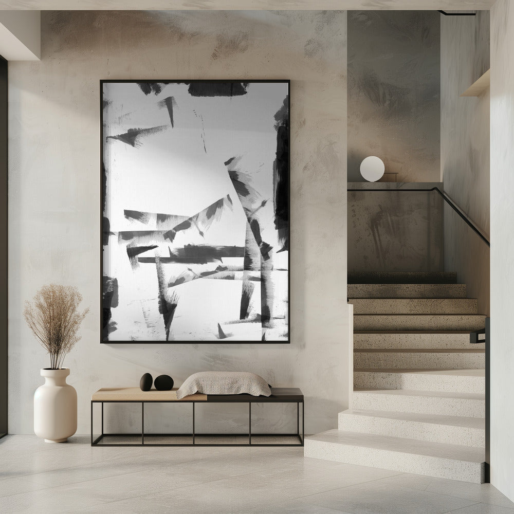 Minimalistisches Schwarz-Weiß-Abstrakt 4 | Poster