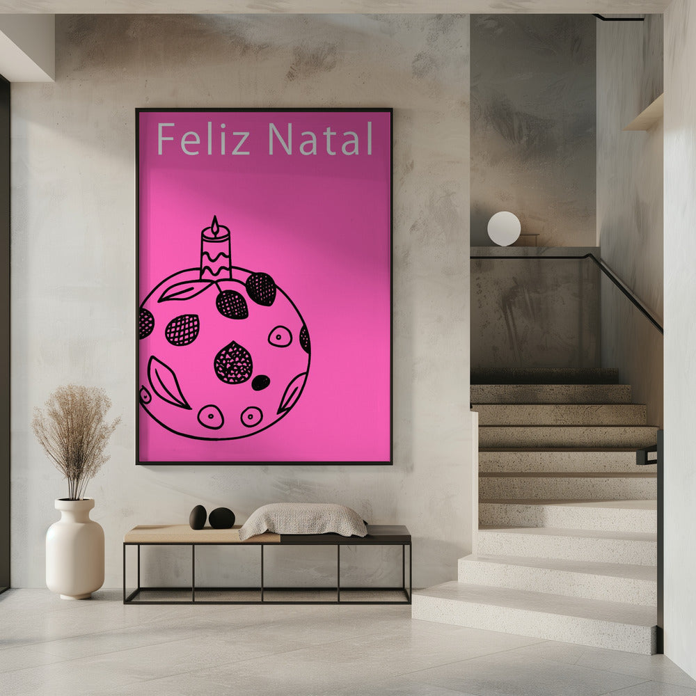 Schleifen und Kugeln: Feliz Natal Weihnachten | Poster