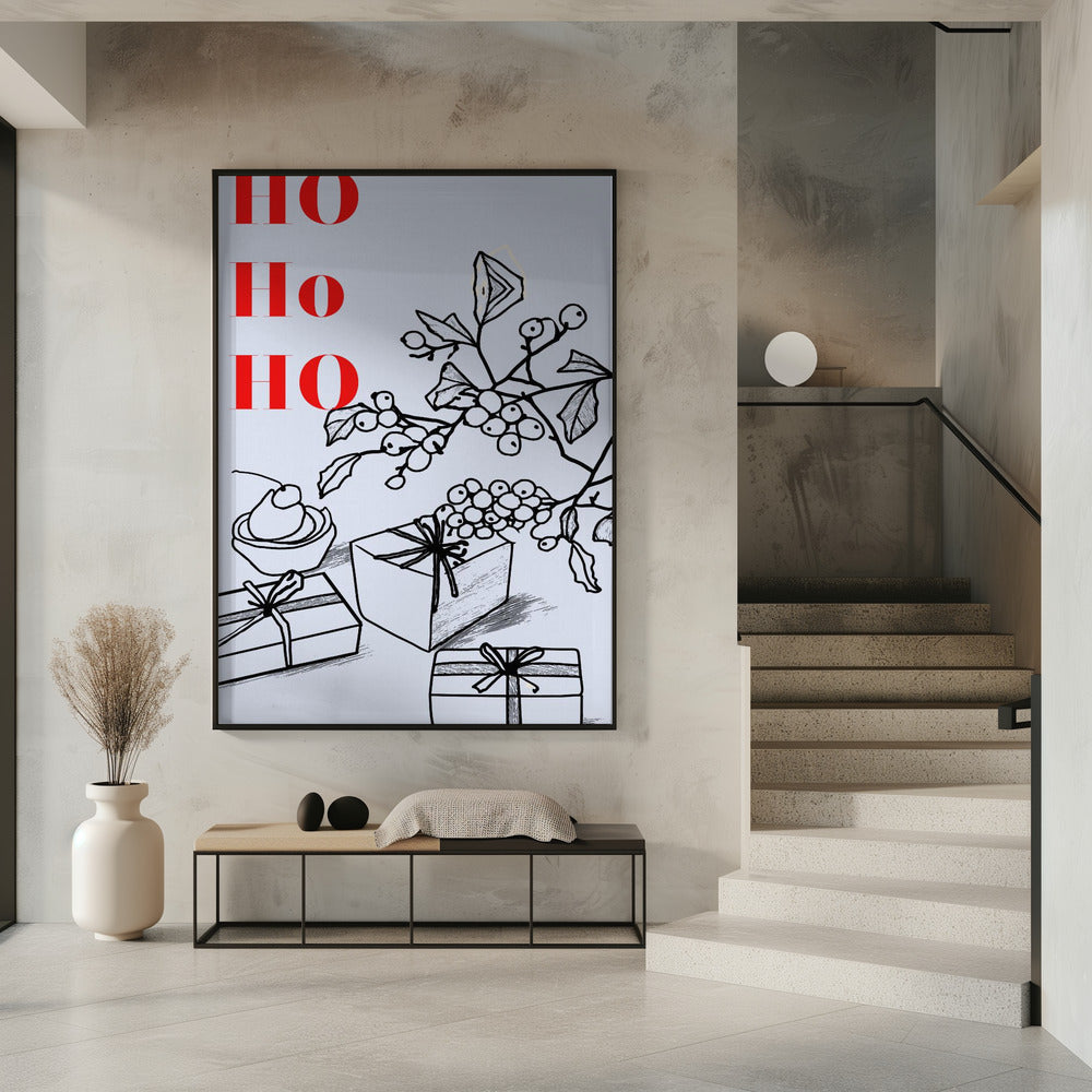 Schleifen und Kugeln: Ho Ho Ho Weihnachten | Poster