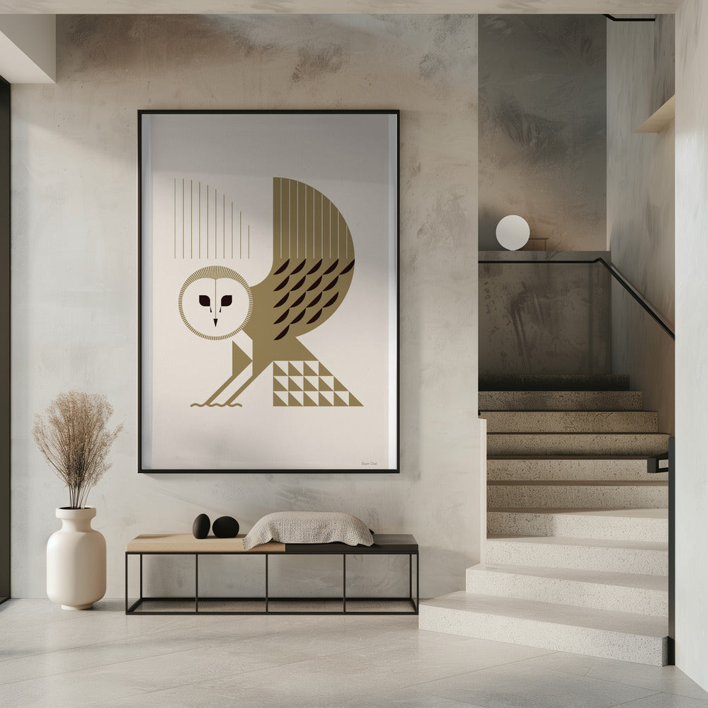 Golden Animals - Schleiereule (Weiß) | Poster