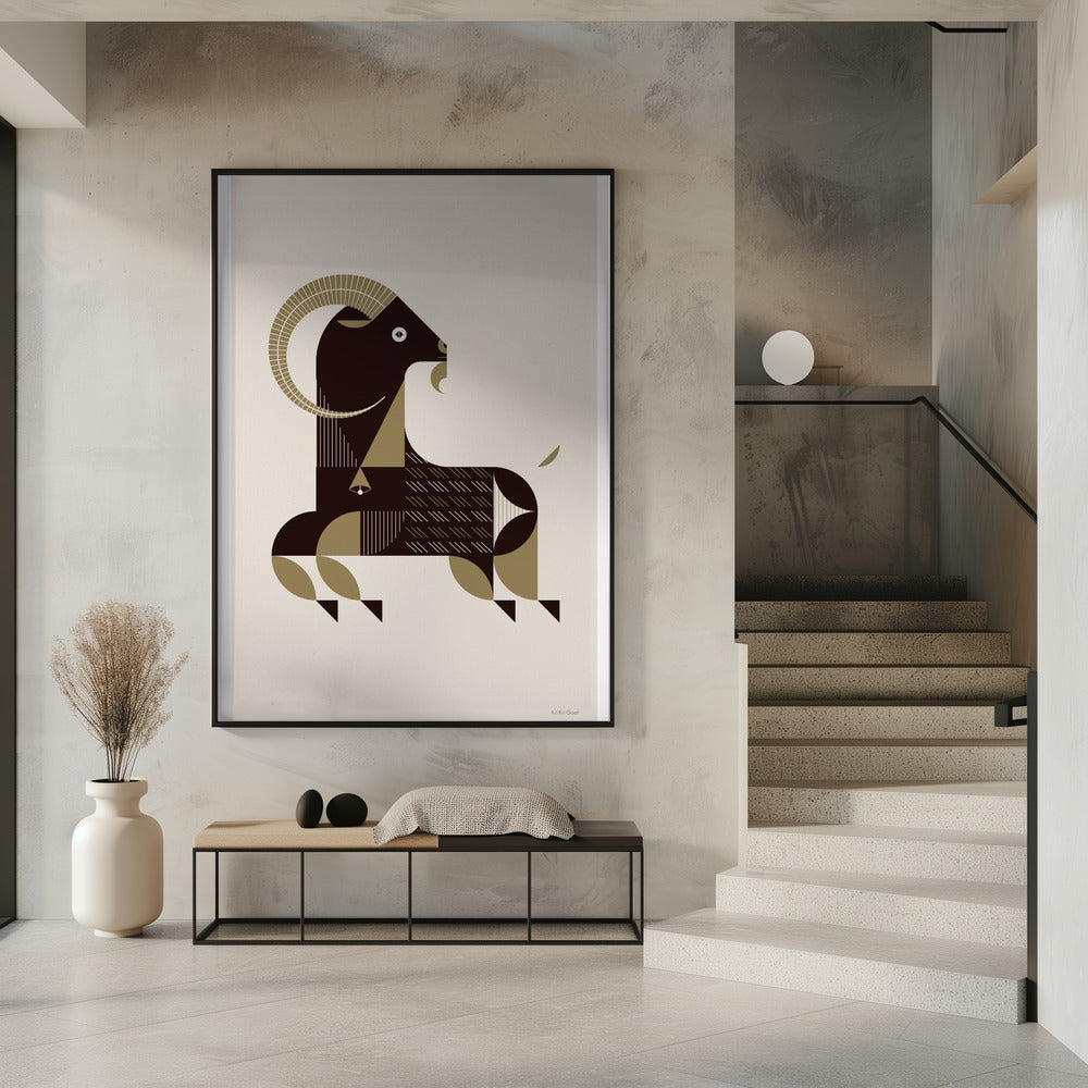 Goldene Tiere - Kri-Kri-Ziege (weiß) | Poster