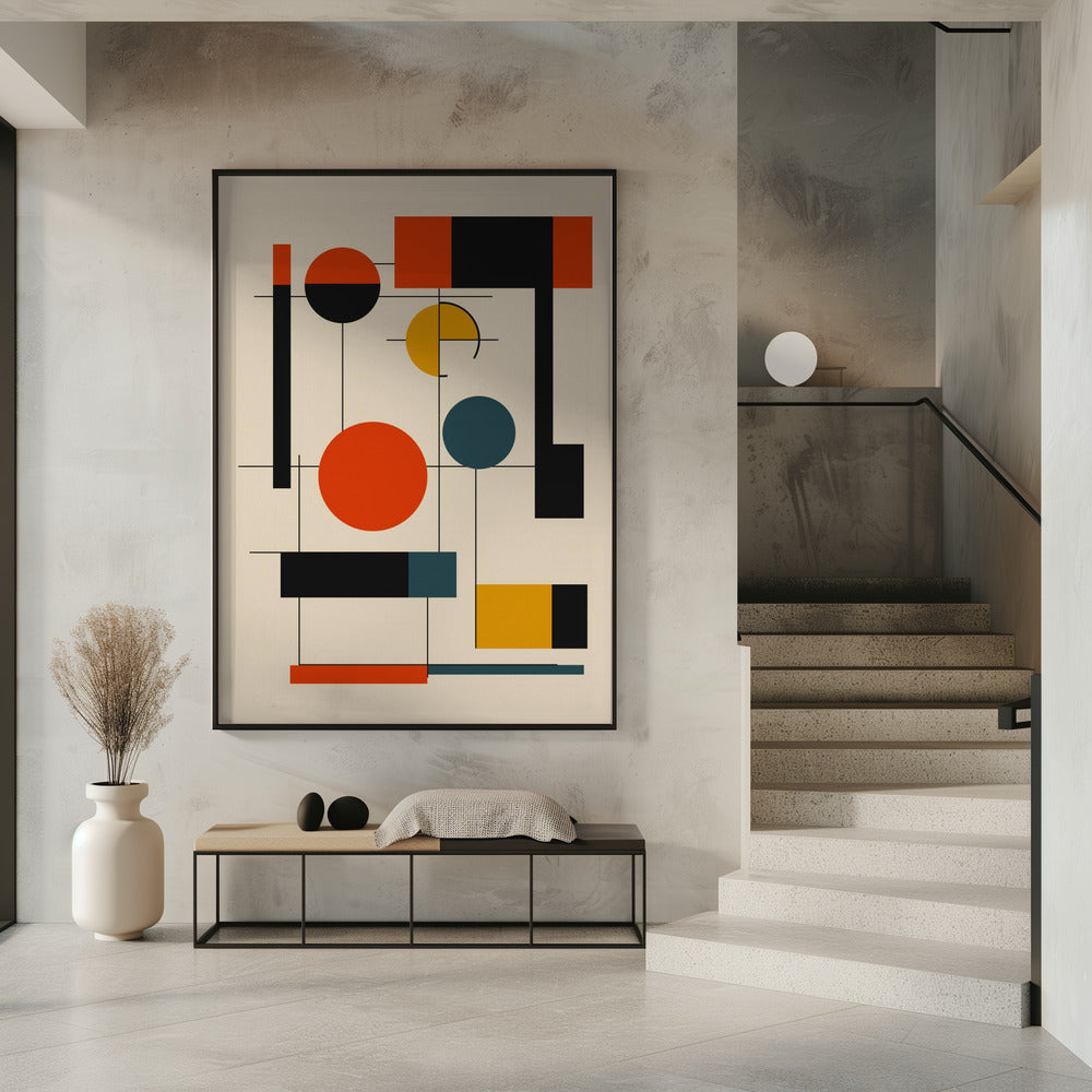 Geometric Shapes And A Balanced Color PaletteGeometric Harmony | Poster