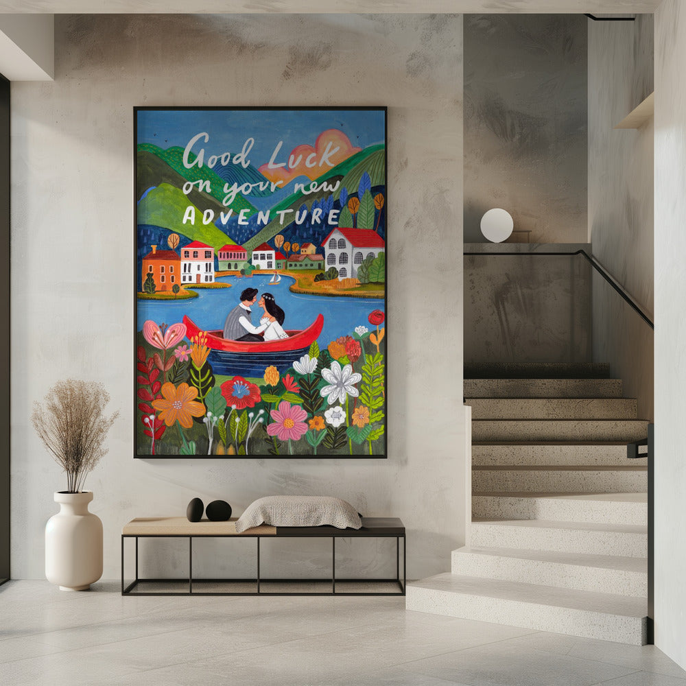 Just Married Couple in a boat | Poster