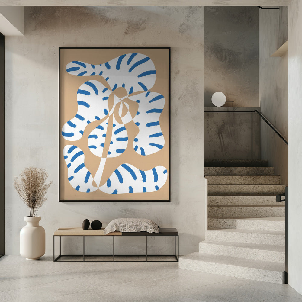 Abstract Shapes Flower Tiger print | Poster