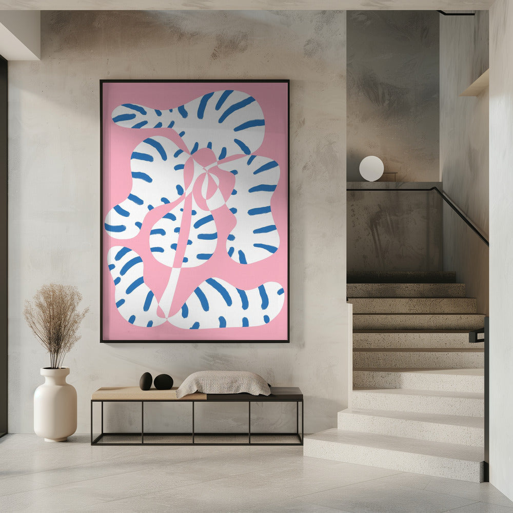 Abstract Shapes Flower Tiger print | Poster