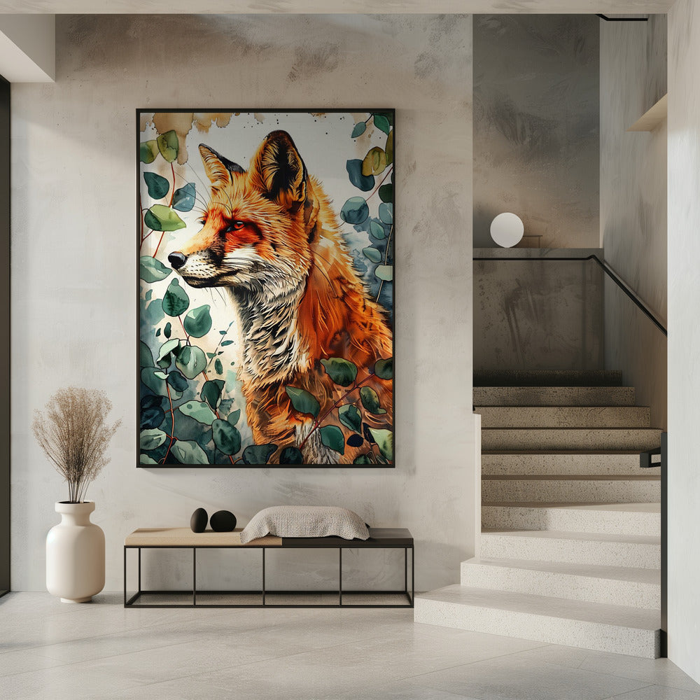 Tier Aquarell Kunst Fuchs 10 | Poster