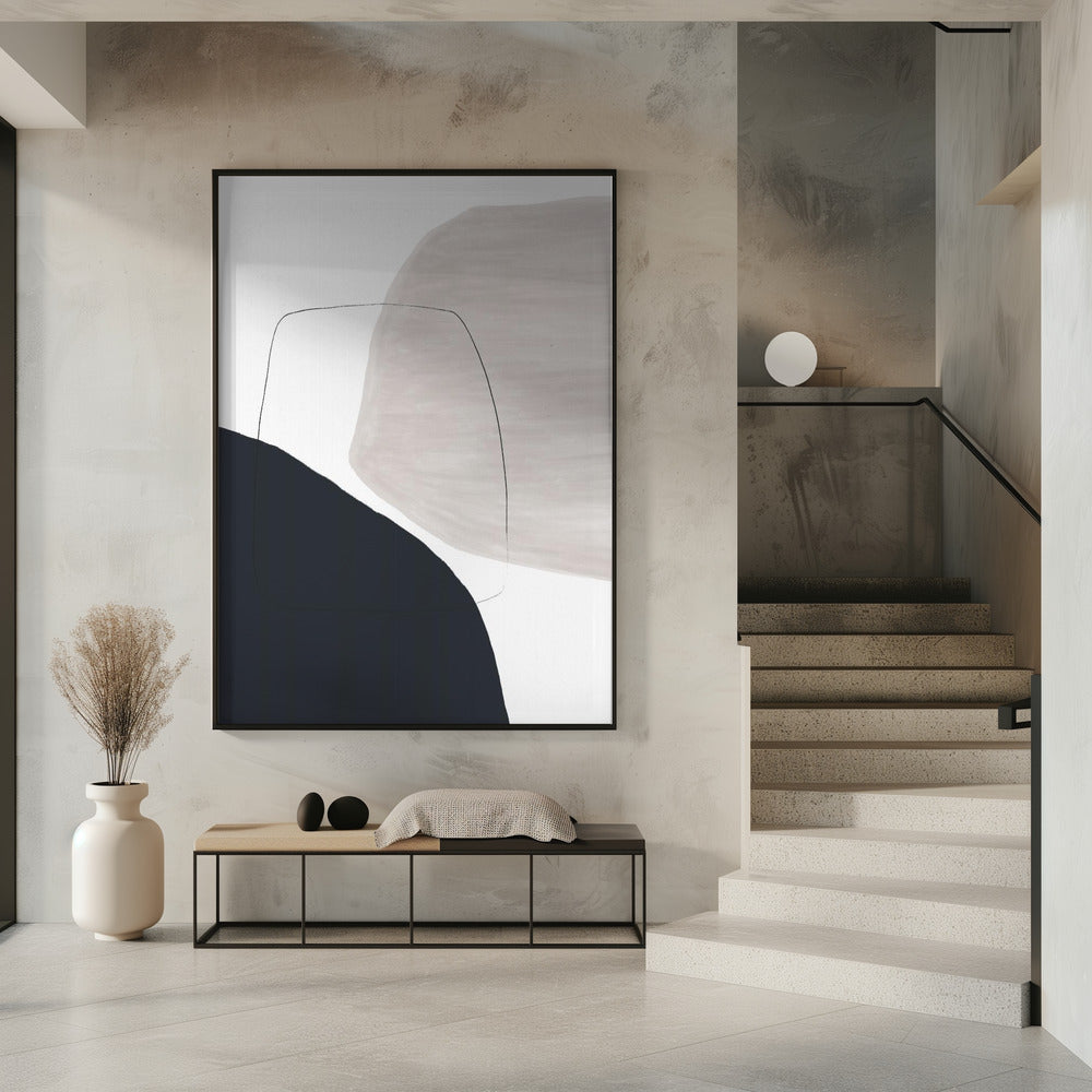 Abstraktes Kunstwerk in sanften Beige- und Brauntönen | Poster