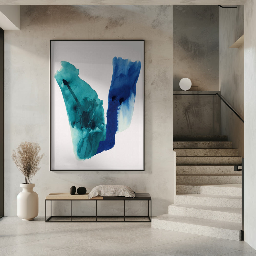 Abstrakte Aquarell-Lavierungen Formen 2 | Poster