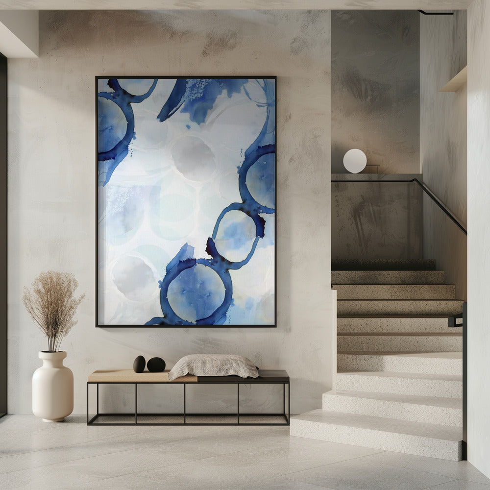 Blaue abstrakte Wirbel 3 | Poster