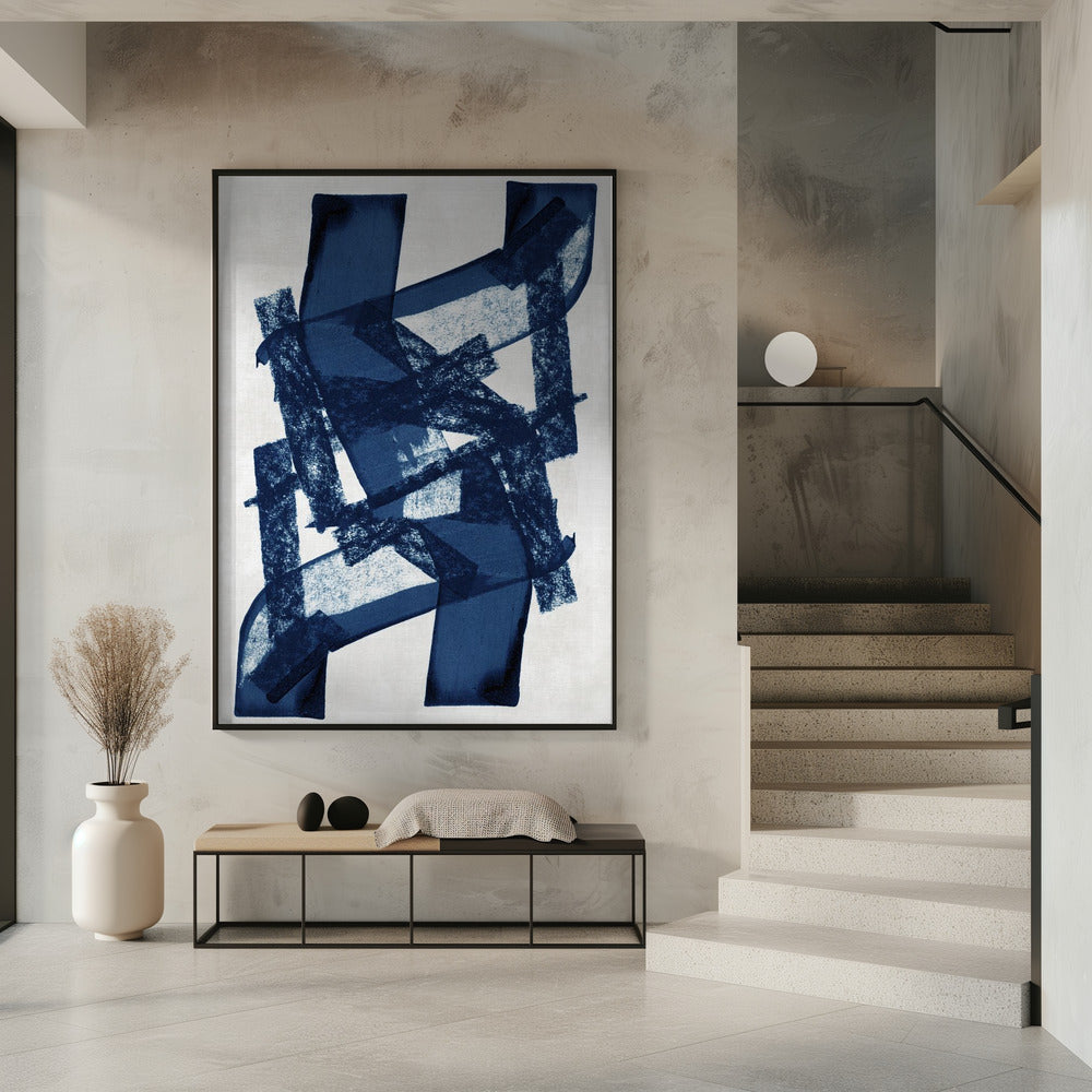 Abstrakte blaue Struktur 1 | Poster
