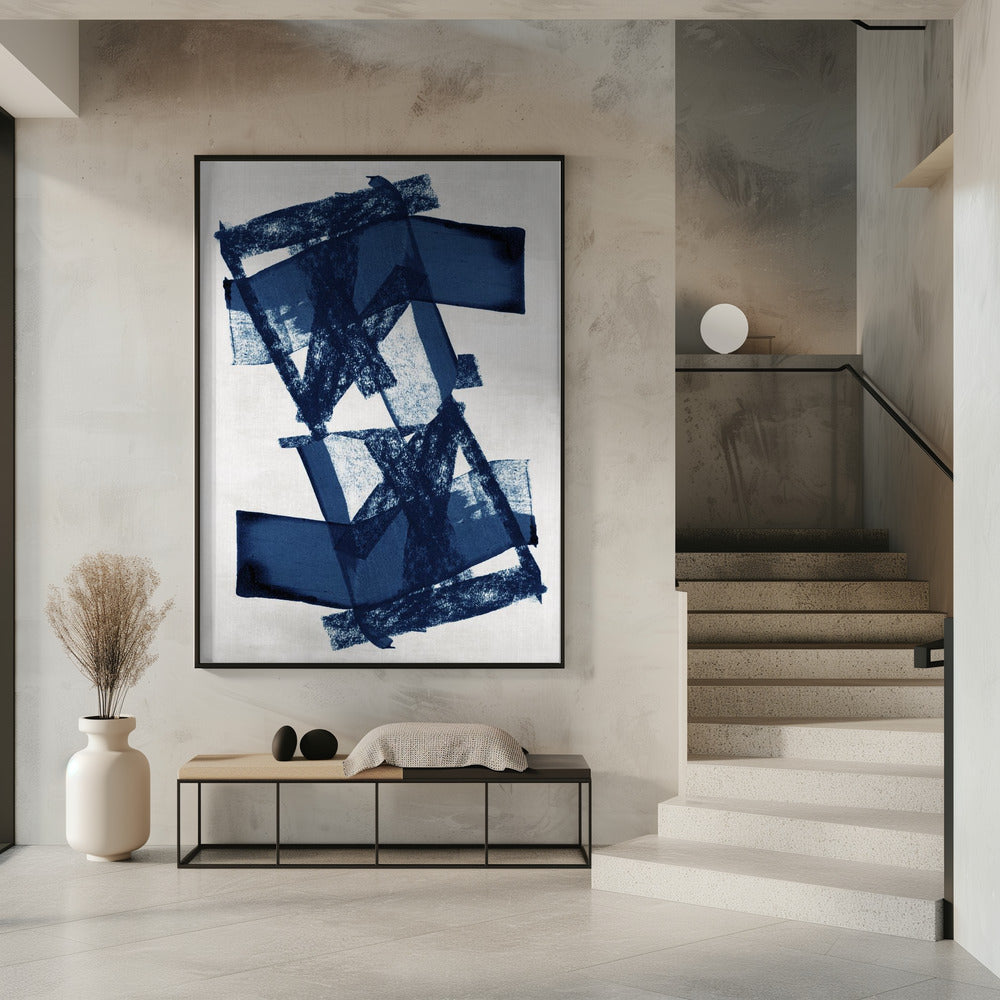 Abstrakte blaue Struktur 3 | Poster