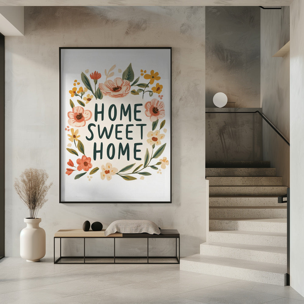 Florales Willkommensschild | Poster