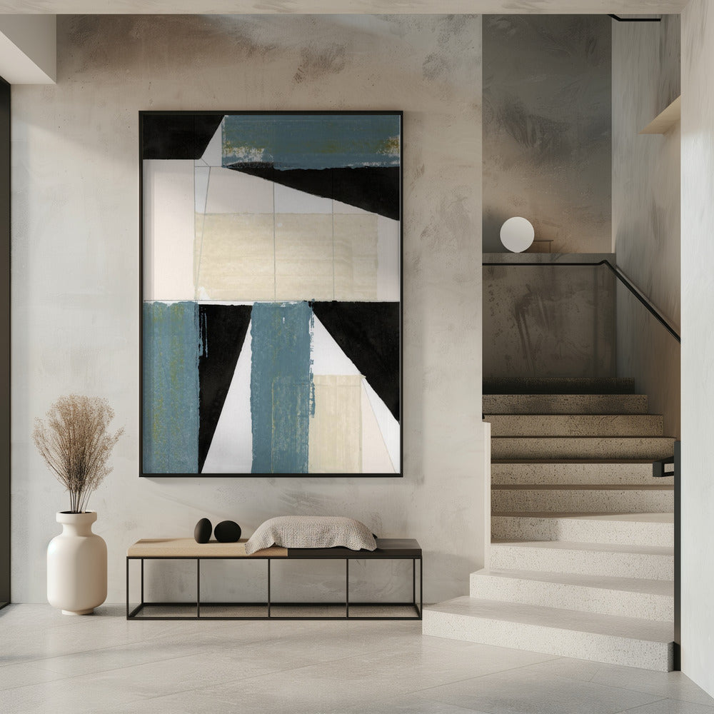 Abstrakte blaue Formen Nr. 2 Druck | Poster