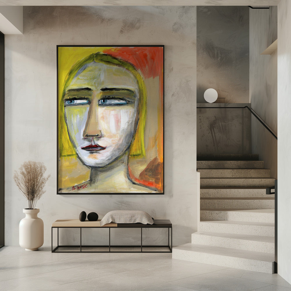 Dame mit zusammengekniffenen Augen | Poster