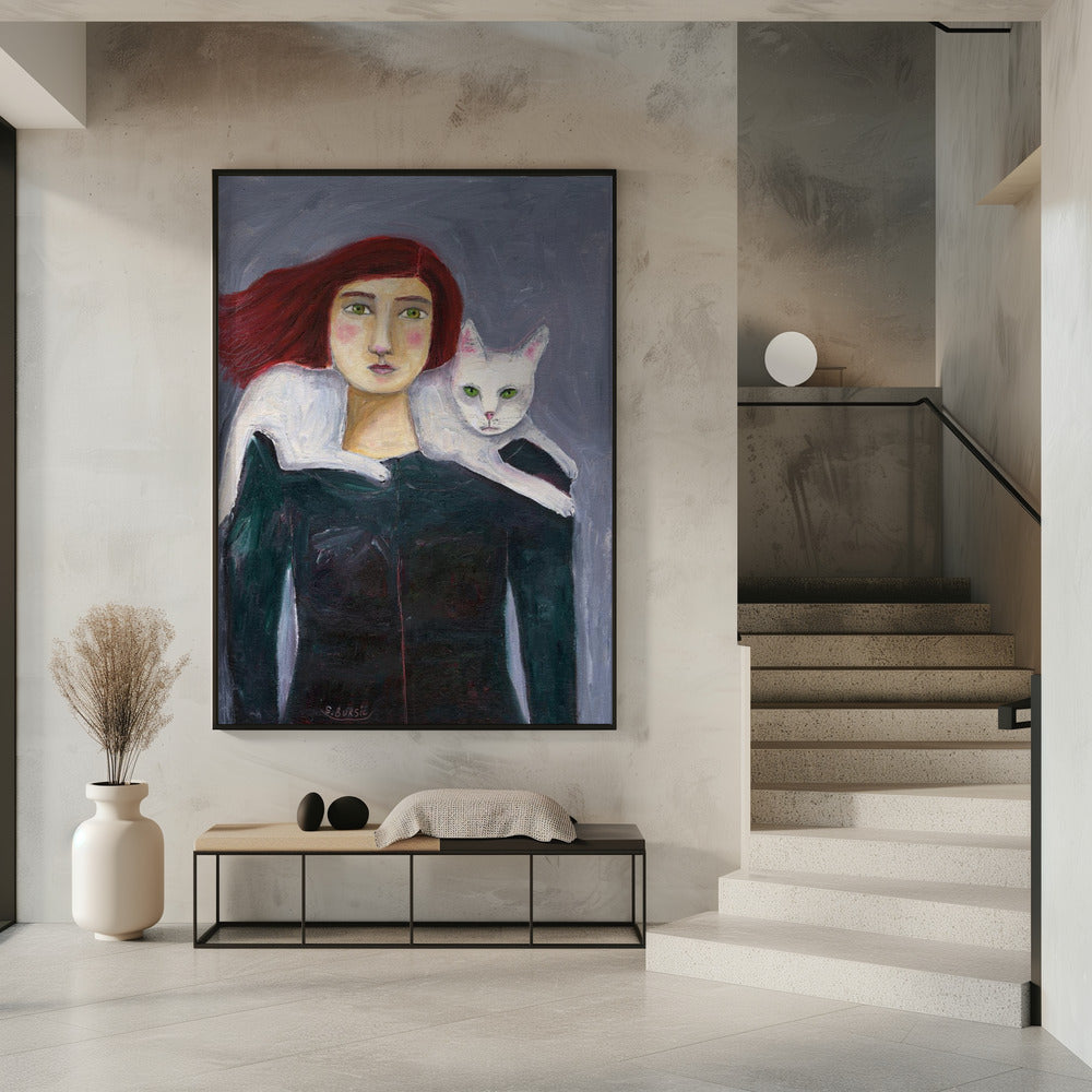 Die Dame und die weiße Katze | Poster