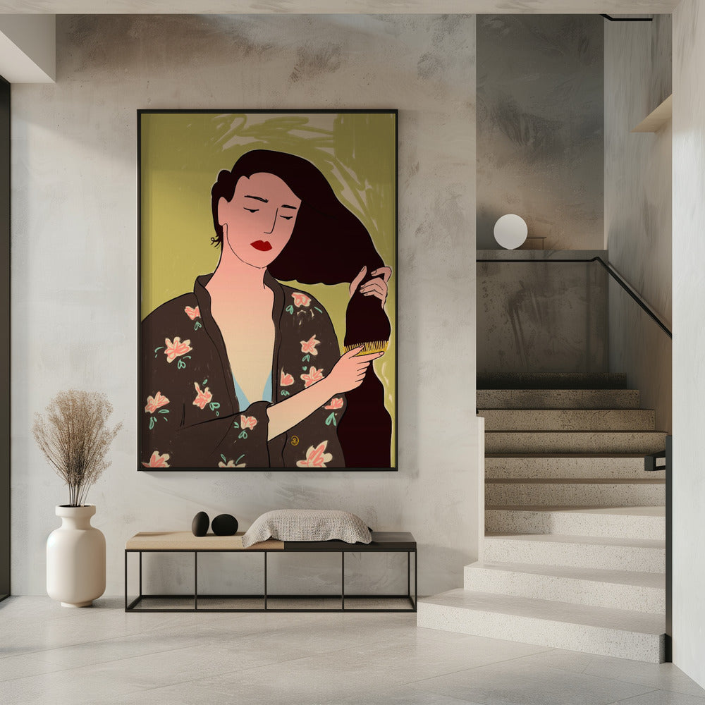 Frau mit langen Haaren | Poster