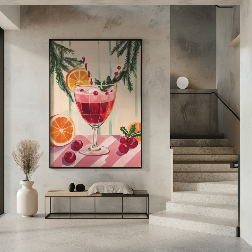 Weihnachtsroter Cocktail | Poster