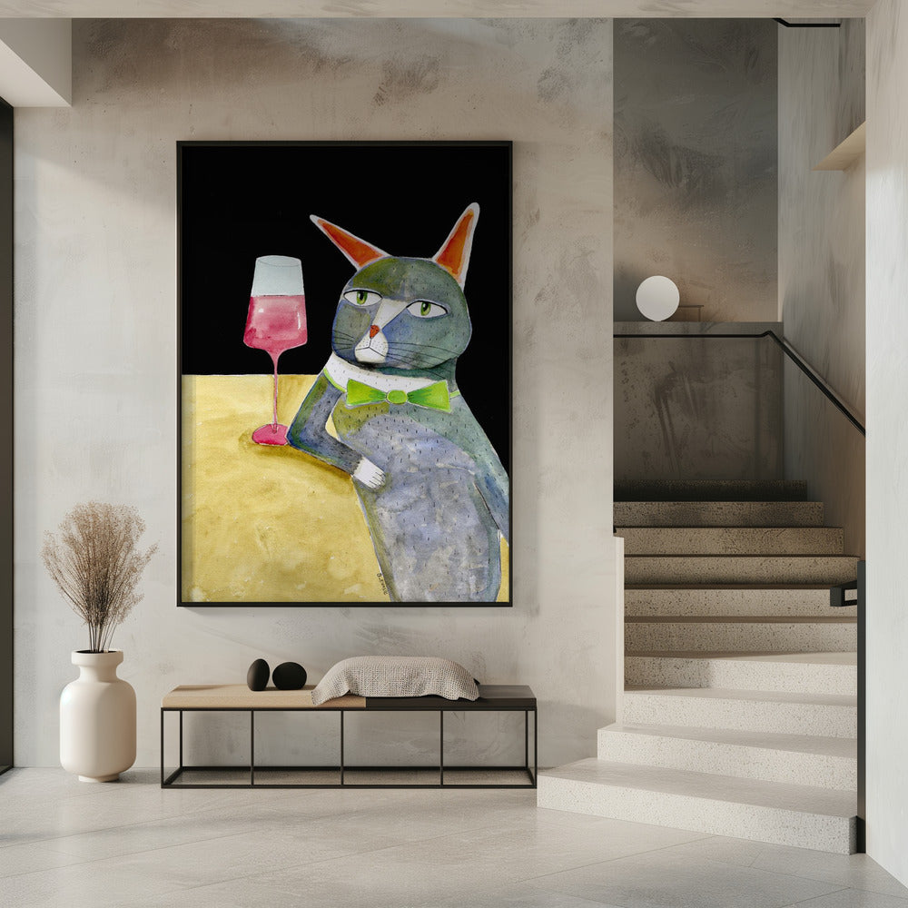 Barkatze mit Fliege | Poster