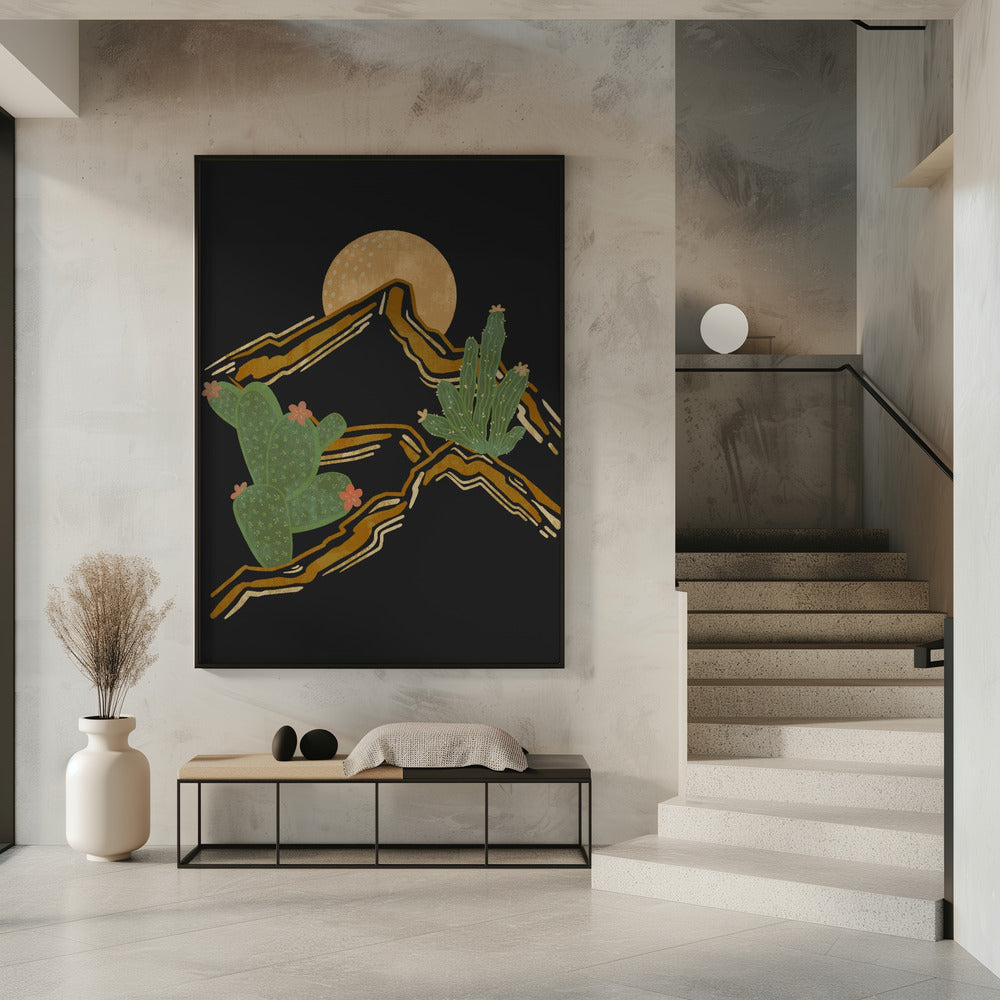 Rocky Mountain und Kaktus | Poster