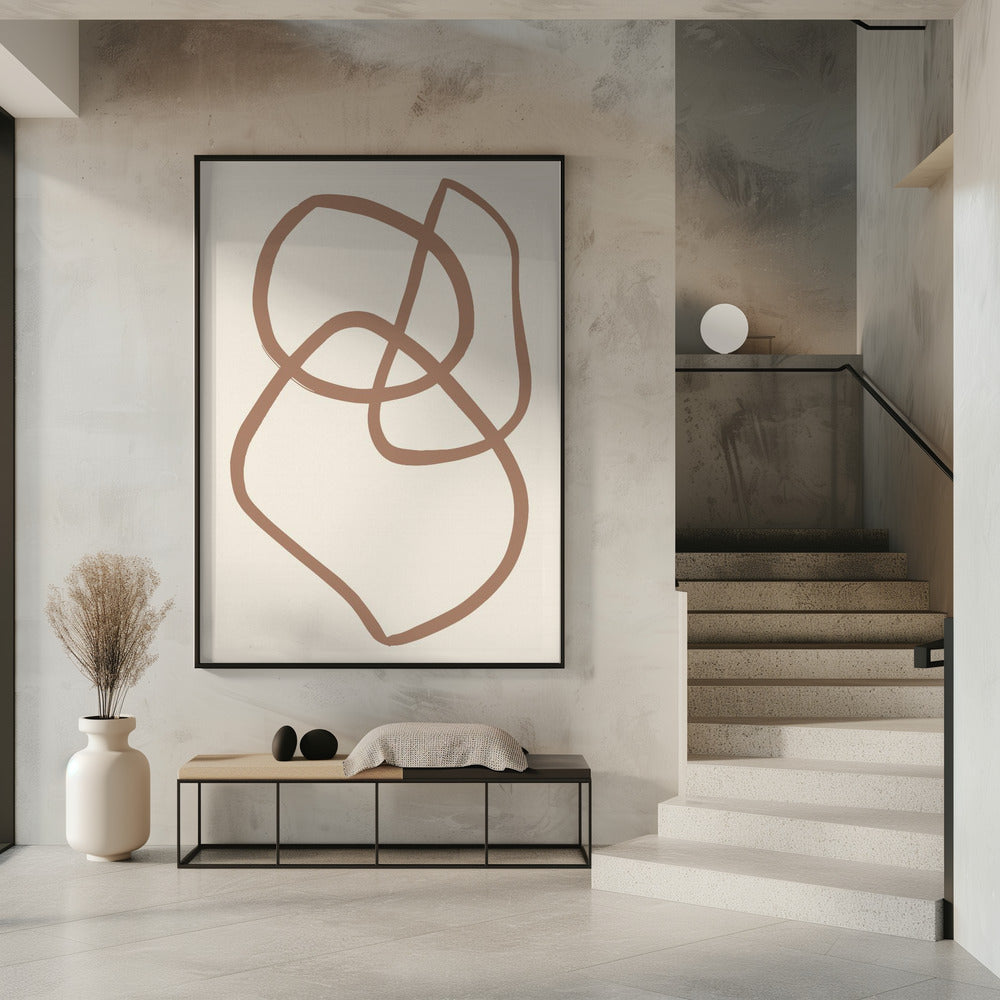 Abstrakte Linien Mokka 5 | Poster