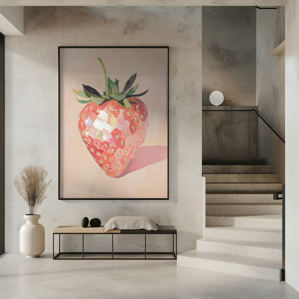 Glitzernde Erdbeere | Poster