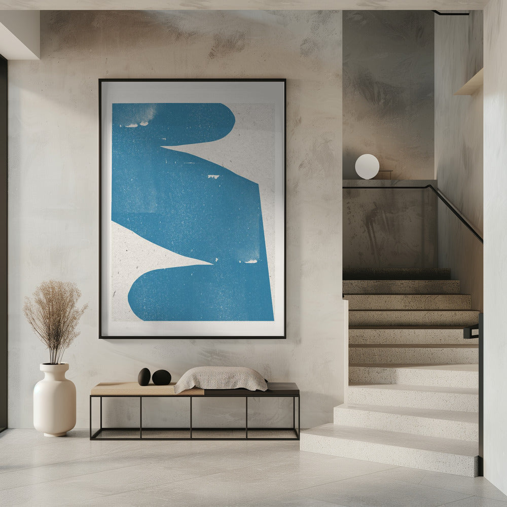 Blaue abstrakte Kurve | Poster