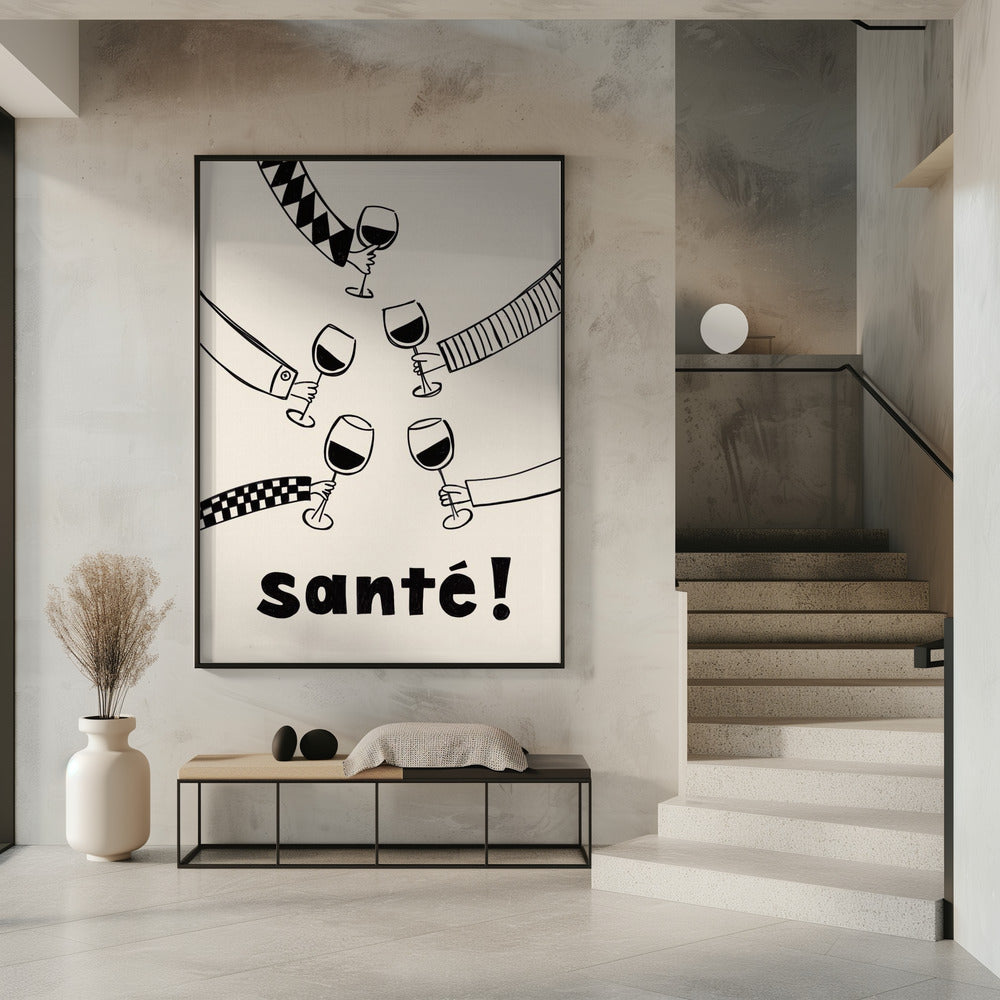 Santé Weinparty mit Freunden | Poster